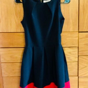 Pretty Fit & Flare Blue & Red Dress